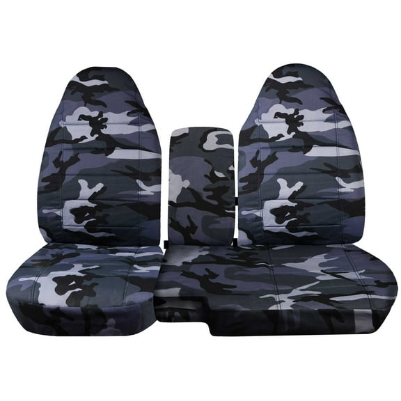 Designcovers Fits 2004-2012 Ford Ranger Camo Seat Covers 60/40 Bench Solid Console Gray