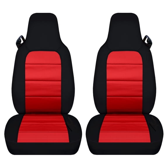 Designcovers Fits 2006-2012 Mazda MX-5 Miata Cotton Seat Covers: Black and Red-Airbag