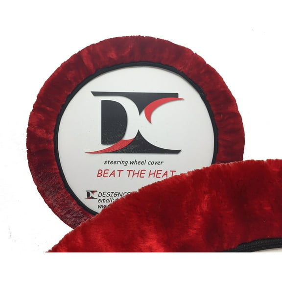 Designcovers Soft 100% Australian Genuine Wool Wheel Cover in Color Burgundy - - Fit All Steering Wheels From 14.5"-15" Diameter