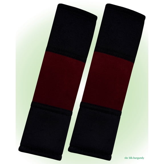 Designcovers A set(2 pcs) Black and Burgundy Two-Tone Universal Velour Car Safety Seat Belt Strap Cover Shoulder Pad / Cushion Fit to Most Of The Cars,Pick ups,Minivan,RV