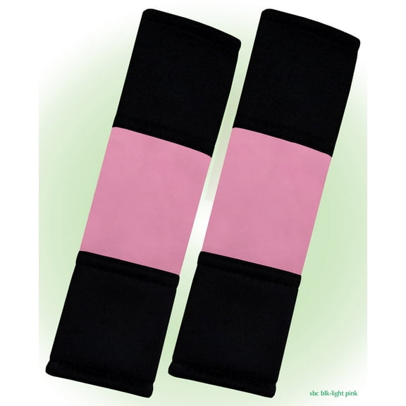 Designcovers set(2 pcs) Black-Sweet Pink Universal Velour Car Safety Seat Belt Strap Cover Shoulder Pad