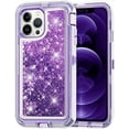 thumbnail image 1 of Designed for Apple iPhone 12 Heavy Duty Case, Heavy Duty Glitter Case for Girls Women Liquid Bling Sparkle Shining Glitter Luxury Shockproof Phone Case Cover for Apple iPhone 12,Purple, 1 of 7