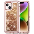 thumbnail image 1 of Entronix Heavy Duty Case Compatible with iPhone 13, Liquid Glitter Back Cover, Rose, 1 of 8