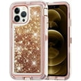 thumbnail image 1 of Designed for Apple iPhone 14 Pro Max Heavy Duty Case, Heavy Duty Glitter Case for Girls Women Liquid Bling Sparkle Shining Glitter Luxury Shockproof Phone Case Cover for Apple iPhone 14 Pro Max,Rose, 1 of 7