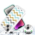 thumbnail image 1 of Designed for Apple iPhone 15 Pro Exotic Design Fashion Hybrid Dual Layer Rugged Bumper Frame Hybrid Shockproof Rubber TPU Defender Phone Case Cover [Zigzag Chevron], 1 of 4