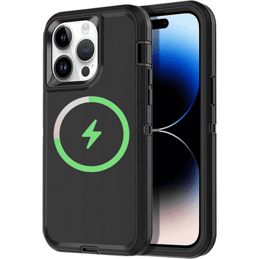 Designed for Apple iPhone 15 Pro Heavy Duty Case Compatible with Magnetic Wireless Charging, Triple Layer Protection Shockproof Drop Tested Protective Case for Apple iPhone 15 Pro, Black