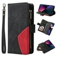 thumbnail image 1 of Designed for Apple iPhone 16 Plus, Wallet Cases Zipper Leather Card Slot Flip Magnetic Phone Cover Compatible with iPhone 16 Plus Wrist Strap Kickstand Stand Purse, Black, 1 of 9