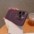 thumbnail image 1 of Designed for Apple iPhone 16 Pro Case Compatible with Magsafe, Luxury Frosted Magnetic Shockproof Ultra Slim Drop Protective Skin Phone Case Cover for iPhone 16 Pro, Darkpurple, 1 of 8