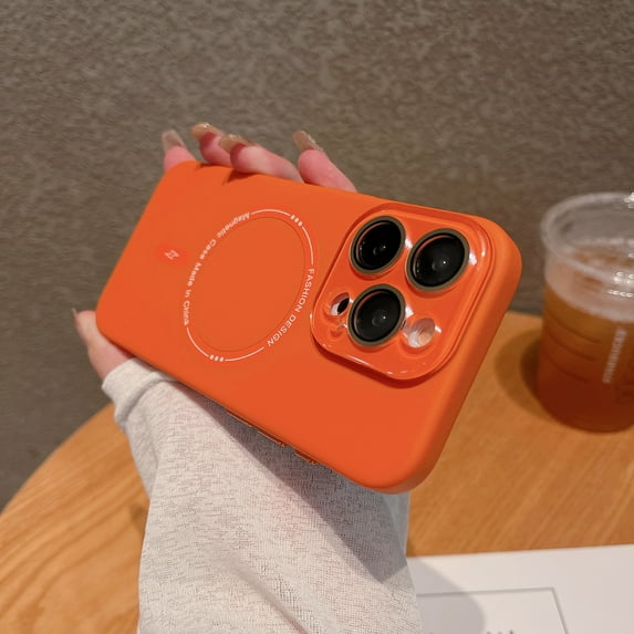 Designed for Apple iPhone 16 Pro Max Case Compatible with Magsafe, Luxury Frosted Magnetic Shockproof Ultra Slim Drop Protective Skin Phone Case Cover for iPhone 16 Pro Max, Orange