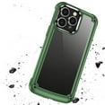 thumbnail image 1 of Designed for Apple iPhone XR Hybrid Transparent Rubber with Metal Buttons & Camera Edges Hard TPU Corner Bumper Frame Shockproof Phone Case Cover [Green], 1 of 5