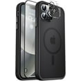 thumbnail image 1 of Designed For Compatible with Magsafe for Apple iPhone 12 Pro Max Magnetic Case with Screen Protector+Camera Lens Glass, Heavy Duty Slim Shockproof Magnetic Case for iPhone 12 Pro Max, Black, 1 of 6