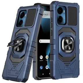 Designed for Cricket Magic 2 5G (2024, 2nd Version) Hybrid Dual Layer with 360 Rotate Magnetic Ring Stand Holder Kickstand TPU Rugged PC Shockproof Phone Case Cover - Blue