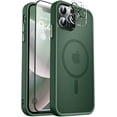 thumbnail image 1 of Designed For Compatible with Magsafe for Apple iPhone 12 Pro Max Magnetic Case with Screen Protector+Camera Lens Glass, Heavy Duty Slim Shockproof Magnetic Case for iPhone 12 Pro Max, Green, 1 of 6