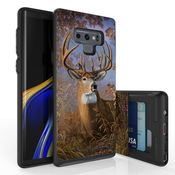 Designed For Galaxy Note9 Case, Beyond Cell Slim Wallet Case + Dual Layer Card Holder For Samsung Galaxy Note9 (Released 2018) Big Buck Outdoors Camo