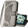 thumbnail image 1 of Designed for Galaxy A14 5G Phone Case Wallet,Women Flip Folio Cover with Credit Card Holders Butterfly Embossed PU Leather Kickstand Wrist Strap Purse Case for Samsung A14 5G 6.6 inch (Gray), 1 of 14