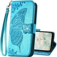 thumbnail image 1 of Designed for Galaxy A15 5G Phone Case Wallet,Women Flip Cover with Credit Card Holders Butterfly Embossed PU Leather Kickstand Wrist Strap Purse Case for Samsung A15 5G (Blue), 1 of 14