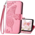 thumbnail image 1 of Designed for Galaxy A15 5G Phone Case Wallet,Women Flip Cover with Credit Card Holders Butterfly Embossed PU Leather Kickstand Wrist Strap Purse Case for Samsung A15 5G (Pink), 1 of 14