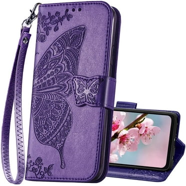 YXWLKJ Galaxy A23 5G Wallet Cell Phone Case with Kickstand, Butterfly Pattern, PU Leather for Samsung Galaxy A23 5G & A23, Purple, New, 1 Count, 1 Pack