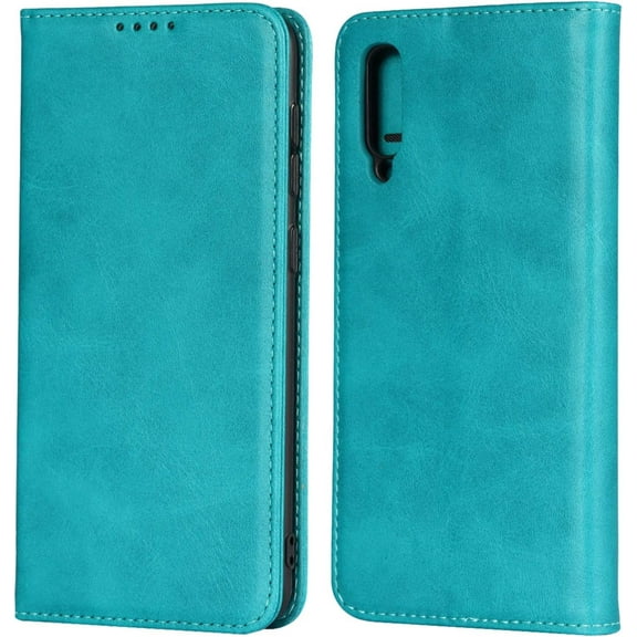 Designed for Galaxy A50 Wallet Case,Premium PU Leather Flip Folio Case with Card Slot,Stand Holder,Magnetic Closure TPU Shockproof Interior Case for Samsung Galaxy A50s A30s A50 6.1",Sky Blue