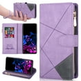 thumbnail image 1 of Designed For Galaxy S21 FE, Wallet 9 Card Slots Cases Zipper Purse Premium Leather Card Slot Flip Magnetic Cover Wrist Strap Kickstand Stand Compatible with Samsung Galaxy S21 FE, Purple, 1 of 7
