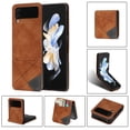 thumbnail image 1 of Designed for Galaxy Z Flip 3, Wallet Card Slots Cases Luxury Purse Premium Leather Card Slot Flip Magnetic Cover Shockproof Phone Case Compatible with Samsung Galaxy Z Flip 3, Brown, 1 of 6