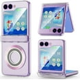 thumbnail image 1 of Designed for Galaxy Z Flip 5 Case with Hinge Protection [Compatible with MagSafe],Samsung Flip 5 Slim Clear Protective Case Support Wireless Charging Cover for Z Flip 5 5 G (Clear+Pink), 1 of 12