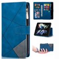 thumbnail image 1 of Designed for Galaxy Z Fold 4 5G Case Samsung Galaxy Z Fold 4 Wallet Cases 9 Card Slots Zipper Leather Card Slot Flip Magnetic Cover Compatible with Z Fold4 Wrist Strap Kickstand Stand Purse, Blue, 1 of 6