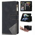 thumbnail image 1 of Designed for Galaxy Z Fold 4 5G Case Samsung Galaxy Z Fold 4 Wallet Cases 9 Card Slots Zipper Leather Card Slot Flip Magnetic Cover Compatible with Z Fold4 Wrist Strap Kickstand Stand Purse, Black, 1 of 6