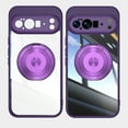 thumbnail image 1 of Designed for Google Pixel 10 / 10 Pro Crystal Clear Back Case, Luxury Case with Lens Protector Drop Protective Magnetic Rotating Ring Kickstand Shockproof Thin Fit Phone Case Cover, Darkpurple, 1 of 8
