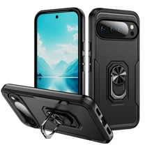 Designed for Google Pixel 10 Pro XL Case, Military-Grade Drop Protection, Shockproof Phone Case Cover, Magnetic Car Mount Ring Kickstand Bumper Hard Case for Google Pixel 10 Pro XL, Black