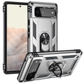 thumbnail image 1 of Designed for Google Pixel 6 Case, Military Grade Protective Phone Case Cover with Enhanced Metal Ring Kickstand [Support Magnet Car Mount] Compatible with Google Pixel 6, Silver, 1 of 8