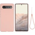 thumbnail image 1 of Designed for Google Pixel 6 Case, Slim Silicone Rubber Shockproof Phone Cover with Wrist Strap Soft Anti-Scratch Microfiber Lining Protection Case for Google Pixel 6 5G 2021 (Pink), 1 of 7