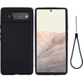 thumbnail image 1 of Designed for Google Pixel 6 Case, Slim Silicone Rubber Shockproof Phone Cover with Wrist Strap Soft Anti-Scratch Microfiber Lining Protection Case for Google Pixel 6 5G 2021 (Black), 1 of 13