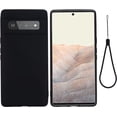 thumbnail image 1 of Designed for Google Pixel 6 Pro Case, Slim Silicone Rubber Shockproof Phone Cover with Wrist Strap Soft Anti-Scratch Microfiber Lining Protection Case for Google Pixel 6 Pro 5G 2021 (Black), 1 of 13