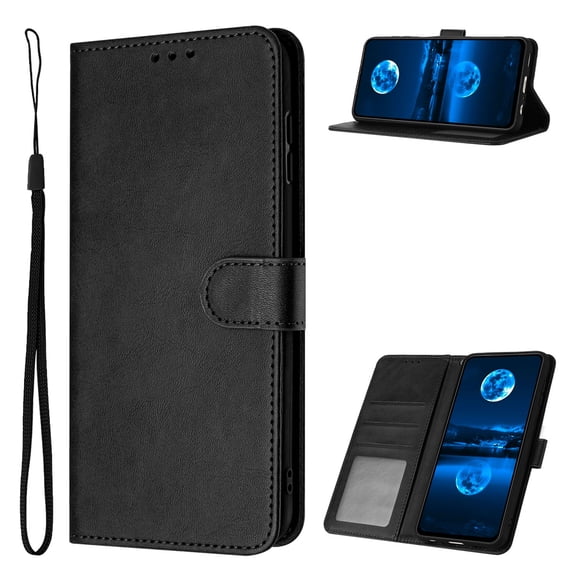Designed for Google Pixel 6 Pro Case Wallet, Men Women Flip Folio Cover with PU Leather Stand Credit Card Holders Slots Wrist Strap Soft TPU Inner Phone Case for Google Pixel 6 Pro, Black