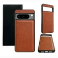 thumbnail image 1 of Designed for Google Pixel 6a Phone Case, Classic Lightweight PU Leather Back + TPU Frame, Shockproof Protective Anti-falling Ultra Slim Back Case for Google Pixel 6a, Brown, 1 of 9