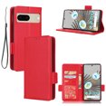 thumbnail image 1 of Designed for Google Pixel 7 2022 Case, Luxury PU Leather Wallet Phone Case with Card Holder Flip Kickstand Drop Protection Phone Case Cover for Google Pixel 7 6.3 inch - Red, 1 of 7