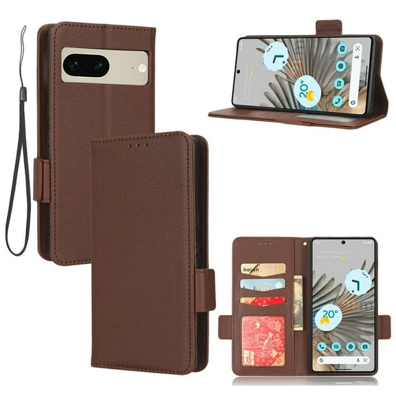 Designed for Google Pixel 7 2022 Case, Luxury PU Leather Wallet Phone Case with Card Holder Flip Kickstand Drop Protection Phone Case Cover for Google Pixel 7 6.3 inch - Brown