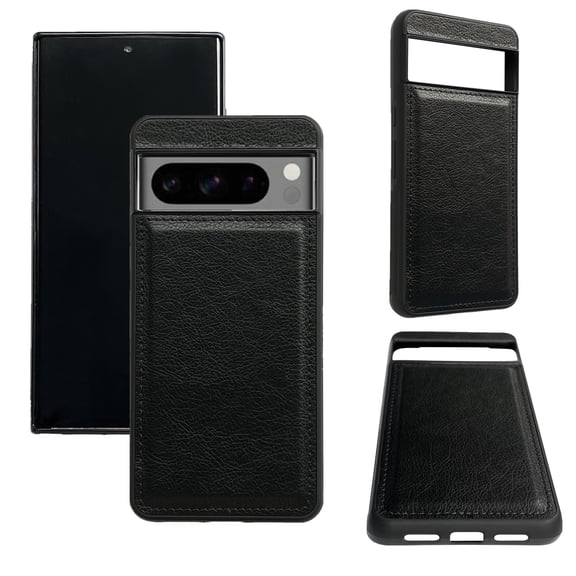 Designed for Google Pixel 7 Phone Case, Classic Lightweight PU Leather Back + TPU Frame, Shockproof Protective Anti-falling Ultra Slim Back Case for Google Pixel 7, Black