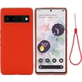 thumbnail image 1 of Designed for Google Pixel 7 Pro 2022 Case,Slim Liquid Silicone Rubber Shockproof Phone Cover with Wrist Strap Soft Anti-Scratch Microfiber Lining Protection Case for Google Pixel 7 Pro (Red), 1 of 15
