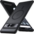thumbnail image 1 of Designed for Google Pixel 7 Pro Case, [Compatible with Magsafe] Military Shockproof Protective Translucent Matte Back Anti-Scratch Phone Case Cover for Google Pixel 7 Pro 6.7 inch, Black, 1 of 6