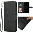 thumbnail image 1 of Designed for Google Pixel 7 Pro Case, Luxury PU Leather Wallet Phone Case with Card Holder Flip Folio Protective Shockproof Cover [Kickstand Feature][Wrist Strap] for Google Pixel 7 Pro,Black, 1 of 8
