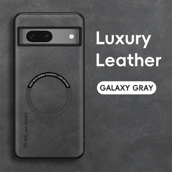 Designed for Google Pixel 7 Pro Magnetic Case, [Compatible with Magsafe] Military Shockproof Protective PU Leather Matte Back Anti-Scratch Phone Case for Google Pixel 7 Pro,Gray
