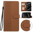 thumbnail image 1 of Designed for Google Pixel 7A Case Wallet,Flip Folio Cover with Embossed PU Leather+Soft Inner Case Stand RFID Blocking Credit Card Holders Slots with Wrist Strap Shockproof Phone Case,Brown, 1 of 11