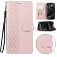 thumbnail image 1 of Designed for Google Pixel 7A Case Wallet,Flip Folio Cover with Embossed PU Leather+Soft Inner Case Stand RFID Blocking Credit Card Holders Slots with Wrist Strap Shockproof Phone Case,Rosegold, 1 of 11