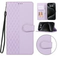 thumbnail image 1 of Designed for Google Pixel 7A Case Wallet,Flip Folio Cover with Embossed PU Leather+Soft Inner Case Stand RFID Blocking Credit Card Holders Slots with Wrist Strap Shockproof Phone Case,Purple, 1 of 11