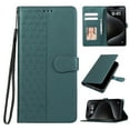thumbnail image 1 of Designed for Google Pixel 7a Wallet Case, Classic Women Flip Folio Cover with Embossed PU Leather Stand Card Holder Slots Magnetic Detachable Wrist Strap for Google Pixel 7a, Green, 1 of 7
