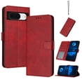 thumbnail image 1 of Designed for Google Pixel 8 Case Wallet, Men Women Flip Folio Cover with PU Leather Stand Credit Card Holders Slots Wrist Strap Soft TPU Inner Phone Case for Google Pixel 8, Red, 1 of 8