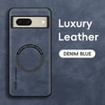thumbnail image 1 of Designed for Google Pixel 8 Magnetic Case, [Compatible with Magsafe] Military Shockproof Protective PU Leather Matte Back Anti-Scratch Phone Case for Google Pixel 8,Blue, 1 of 9