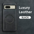 thumbnail image 1 of Designed for Google Pixel 8 Pro Case with Magnetic [Military Drop Protection] [Compatible with Magsafe] Slim Plain Vintage PU Leather Matte Shockproof with Anti-Fingerprint Phone Case,Black, 1 of 9
